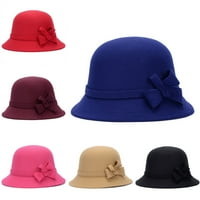 DIANHELLOYA CAP Čvrsta boja udobnu valuta Wood Wood Wide Hat za čajnu zabavu