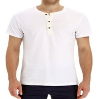 Muški casual slim Fit Basic Henley kratki rukav modna ljetna majica