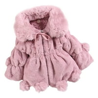 Dječja dječja dječja djevojaka Zima toplo debela čvrsta rukavska odjeća za odijevanje kaput ružičasta