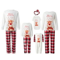 Podudaranje obiteljske božićne pidžame s dugim rukavima Elk Print Tops pantalone za spavanje noćne odjeće