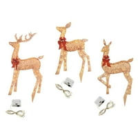 Anna Božićna svjetla ukrasi za jelenje osvetljene jelene sa crvenim lukovima