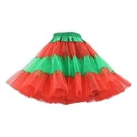 Xinqinghao Flowy suknja Ženska bombonska boja Višebojna suknja Podrška pola tijela Puff Petticaat Šarene