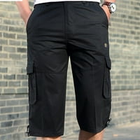Vučene kratke hlače za muškarce, muške kratke hlače casual klasične fit pamučne ljetne kratke hlače