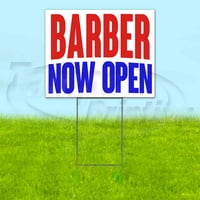 Barber sada otvoreni dvorišni znak, uključuje udjel metalnih koraka