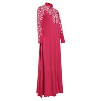 Miayilima Hot Pink XXXXL Ležerne haljine za žene Arapske kaftane Abaya Maxi Women Bowching Jilbab haljina