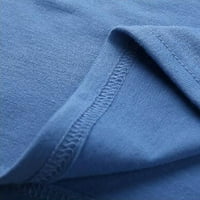 PEDORT WOMENS Tops Modni casual casual labav majica Osnovne žene Ležerne prilike za patchwork Tops Blue,