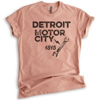 Majica Motor City Detroit, Unise ženska muska majica, Detroit majica, Michigan majica, Heather Sunset,