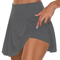 MLQIDK ženske golf suknje visokog struka Atletski golf skrots suknje za trčanje casual, sivo xxxxxl