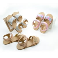 Strapple Sandale za djevojčice Dječje djevojke Ljeto mekani ravni komfor na prapplju princezi luk sandale