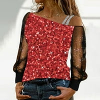 Ženske majice tiskane mrežice dugih rukava, ležerne u trendovskom soft planu svakodnevno ženskim proljetnim