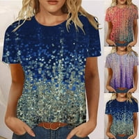 Ljetni vrhovi za žene Trendy Ležerne majice kratki rukav bluza za bluze kratke majice Modne grafičke