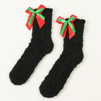 FVWitlyh pamučne čarape Žene čarape Bowknot čiste čarape za boju preko festivala Božićne ženske skijaške