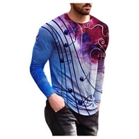 Duks za muškarce Trendy 3D grafički print Crewneck Majica s dugim rukavima Klasični fit ulični pulover