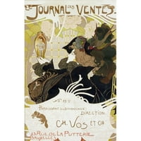 De feure, Georges Crni moderni uokvireni muzej umjetnički print naslovljen - Le Journal des Ventes