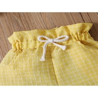 Seyurigaoka Toddler Girls Dvodijelne odjeće, plaćeni kratki rukav ubodne gornje rame + elastične kratke