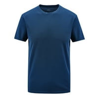 Muška plus veličina Osnovna majica kratkih rukava Slim Fit Crewneck Tees Blue XL