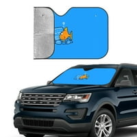 Automobil Sunčana sjena vjetrobransko staklo, smiješna riba Automobili prednji prozor sunčev visor za automobile SUV kamioni, srednje veličine