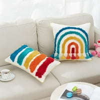 Rainbow lumbalni mali ukrasni klipni jastuk za djecu Boho šareno tufted jastuk za igraonicu vrtić kauč