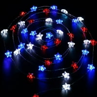 9.8ft dan nezavisnosti String LED-ovi IP Waterpoof Američki zastava String String svijetli crvena bijela