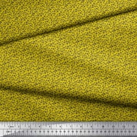 Soimoi Yellow Pamučna pamučna tkanina šablona lišće odštampane plovne tkanine sa širokim dvorištem