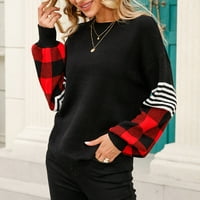 Duks GUZOM za žene na prodaju - Stripes Patchwork Loose Casual Tops džemperi za žene Trendi vrhovi Novi