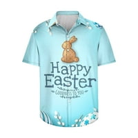 Muške sretne uskrsne havajske majice slatka grafičko dugme za zeko s kratkim rukavima Ležerne prilike