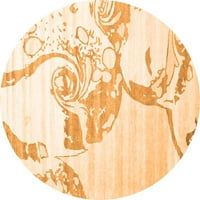 Ahgly Company u zatvorenom okruglom apstraktnoj narančastim suvremenim prostirkama, 8 'kruga
