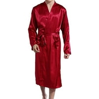 Muški satenski kimono robe svileni klasični džepovi za kupanje bez obzira na salon ležište