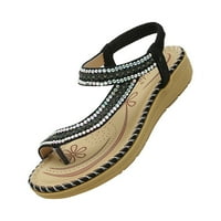 Sandale Žene Ležerne prilike Letnje cipele Boemski vjetar Rhinestone Velike veličine Komforne dame Ravne sandale