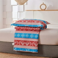 Božićni prekrivač prekrivača Kraljica Veličina - Reverzibilna kabina Lodge Divljač jelena Reindeers