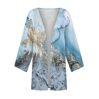 Kimono Cardigan za žene Lagane rukave Ležerne prilike otvorenog prednjeg draped mramornog tiskanog meko