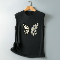 Olyven Save Big Fashion Dame Bluze Tanke pamučne košulje Slim Fit Butterfly Ispiši grafički grafički