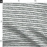 Tkanina od kašike - crno bijelo lišće listova prirode uzorak ispisanim na presvlakom Velvet tkaninu