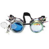 Vintage Steampunk naočale Rave naočale Viktorijanske kristalne leće sa dvostrukim bojama i okularnim lopom