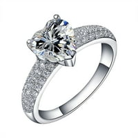 Žene Diamond Love Heart Scramling cirkonijski prsten dame nakit angažirani prsten veliki prstenovi mali