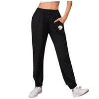 Ženske dukseve elastične strukte joggers Lounge hlače sa džepovima sa čvrstim znojnim hlačama