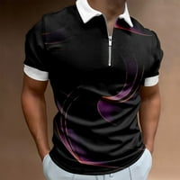 Muška košulja Radna odjeća Kreativna pruga 3D štampanje muške majice s kratkim rukavima ljubičasta xxl