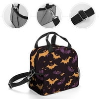 Torba za ručak Nyznia Bat za djecu Teen životinja šarena izolirana torba za ručak s dugim remenom za