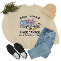 Obiteljskop LLC majica za žene za žene Camping majica, djevojke njenog psa i njezina majica kamper,