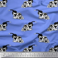 Soimoi pamučna patch tkanina basset gonič za pse dekor od tiskanog dvorišta široko