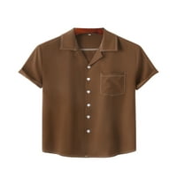 COLISHA MENS Ljetne majice Redovna fit solidna bluza Casual Okrenite majicu ovratnika
