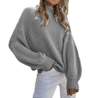 Dukseri za kornjače za žene dugih rukava pletene pulover džemper za skakači na vrhu džempere