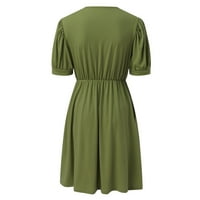 Ljetne haljine za žene Ljeto džepove bez rukava čipke Šivanje u vratu VAKT COMFY elegantna haljina za