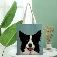 Životinjski psi uzorak platnene torbe za žene slatka estetska plaža torba za plaću tota za kupovinu