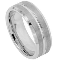 Prilagođeni personalizirani graviranje vjenčanog prstena za vjenčanje za njega i njezine uređene na brušenom središtu visokog poliranog ivice