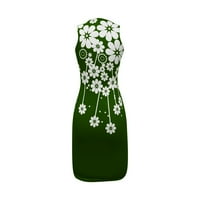 Tking Fashion Womenske haljine Track Baght haljina haljina Crewneck haljina bez rukava midi suknja zelena