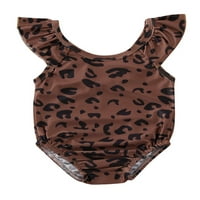 IzhanSan Toddler Kids Baby Girl Baveless kupaći kostimi Leopard Romper kupaći kupaći kostim kafa 1-