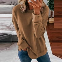 Ženske tucinske košulje pulover čvrste boje CREW CREW CALES casual Ownewer Tops Modni trendi pokloni