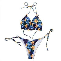 Žene kupaćih kostima Nova otvorena traka Split tiskani visokog struka Bikini