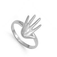 Bijeli kubni cirkonijski ručni zaručnički prsten. Sterling Silver Band nakit ženske muške veličine 8